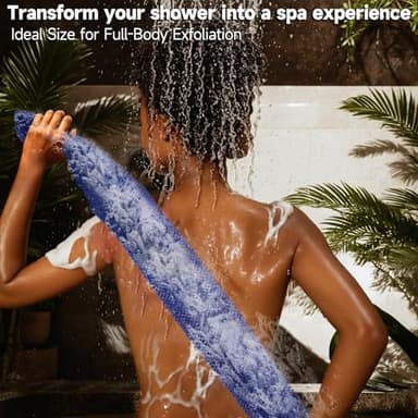 SubSahara Authentic African Net Sponge - 2 Pieces Exfoliating Scrubber for All Skin Types, Bath Sponge for Face & Body, Travel Portable, Durable, Gentle Exfoliation (Dark Blue & Forest Green) - Image 3