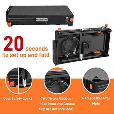 Portable Outdoor Grill Table, Folding Grill Cart Solid and Sturdy, Blackstone Griddle Stand Large Space, Blackstone Table with Paper Towel Holder, Grill Stand for Blackstones Griddle, Ninja Grills etc - Image 4