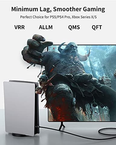 Silkland 8K HDMI ARC/eARC Cable 2.1 for Soundbar 6.6ft, 8K@60Hz 4K@120Hz High Speed HDMI Cord for Home Theater, 48Gbps, Dolby Atoms, DTS:X Compatible for Vizio Samsung Bose Sound bar, UHD TV, Blu-ray - Image 3