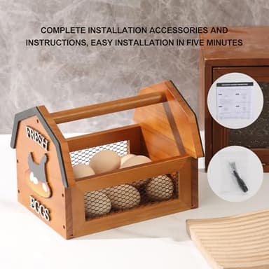 Egg Basket for Gathering Fresh Eggs, Farmhouse Egg Collecting Basket, Wood Chicken Egg Basket, Egg Basket Countertop. （Brown Medium） ZSHLXM - Image 6