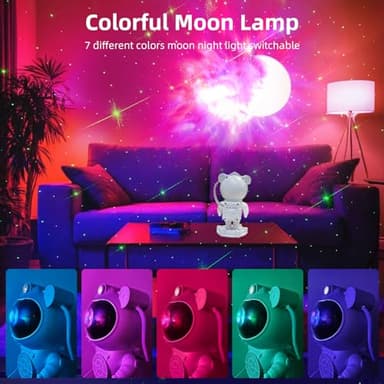 Astronaut Galaxy Projector-Star Projector,Bluetooth Speaker,White Noise, Star and Moon Galaxy Lights for Bedroom with Timer and Remote, Nebula Night Light 360° Adjustable, Starry Space Ceiling Lamp - Image 7