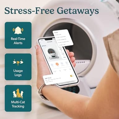 PetCove Self Cleaning Automatic Litter Box for Multi cat - XL Capacity/Quiet Operation/Odor Control/Anti-Pinch Safety/Easy App Control with Ultra Fast 5 GHz Wi-Fi - Includes Litter Bag Liners - Image 5