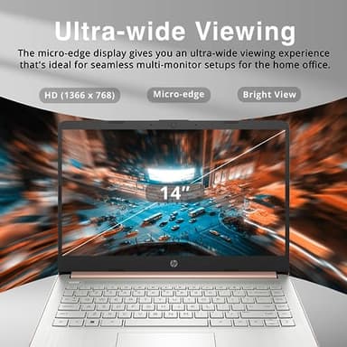 HP Stream 14" HD Lightweight Laptop, Intel Celeron N4120, 16GB RAM, 224GB Storage(64GB eMMC + 160GB Docking Station), Intel UHD Graphics, HD Webcam, 1 Year Office 365, WiFi, Bluetooth, Win 11s, Gold - Image 5