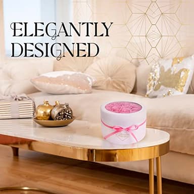 GLAMOUR BOUTIQUE Flower Forever Gift Box 12 Real Preserved Roses in Round Velvet White Box, Handmade, Rose Petals, Birthday, Marriage, Anniversary, Graduation - Pink - Image 6