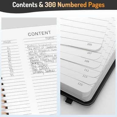 Forvencer Lined Spiral Journal Notebook with 300 Numbered Pages, B5 College Ruled Thick Journals for Writing with 100GSM Paper, Hardcover Notebooks with Contents for Work, School,olive green - Image 2