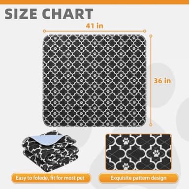 KOOLTAIL Washable Pee Pads for Dogs, 2 Packs Super Absorbent Leakproof & Non-Slip Dog Pee Pad Extra Large, Reusable Puppy Training Pads Waterproof, Pet Mat Rug for Whelping,Floor,Crate,Cats, 36"x41" - Image 6