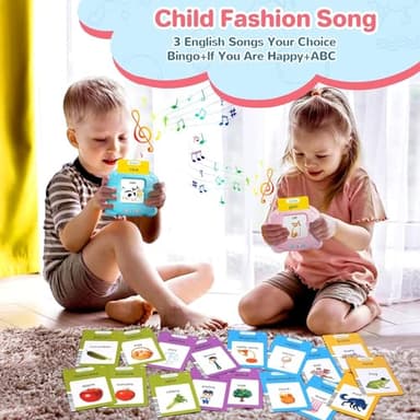 Spanish & English Talking Flash Cards for Toddler, Bilingual Flash Cards Learning Montessori Toys with 224 Sight Words, Speech Therapy Toys for Children Sensory Preschool Education - Image 5