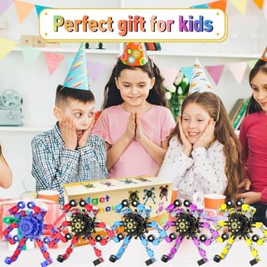 Transformable Fidget Spinners,Funny Stress Relief Sensory Fidget Toys,Deformable Chain DIY Robot Fingertip Gyros Toys Birthday Party Favors Easter Basket Stocking Stuffers for Kids and Adults (9PC) - Image 7