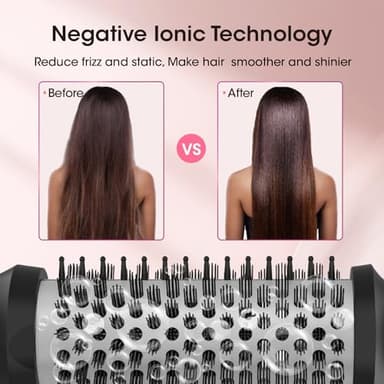 CINOSTAR Heated Round Brush for Hair Straightener, Curler, and Volumizer, 1.5 inch Curling Styler, Negative Ion Thermal Brush, with 6 Temp Settings, Fast Heating, Dual Voltage for Travel, Silver - Image 4