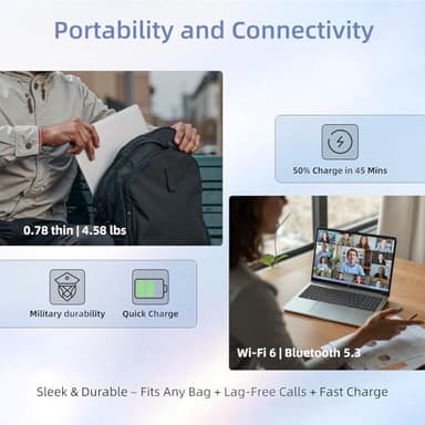 HP 17.3" Laptop for Business and Students • AMD Ryzen 5 7430U (12-Thread) • 17.3" FHD Anti-Glare IPS Display • Wi-Fi 6 • Win 11 Pro • AMD Radeon Graphics • w/Accessories • 64 GB RAM • 2TB SSD - Image 6