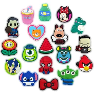 gustyuhi Lot of 30,50,100 Random Bulk Shoe Decorations and pins, Cute and Cool for DIY Accessories for Shoes, Sandals, and More (Random 30) - Image 3