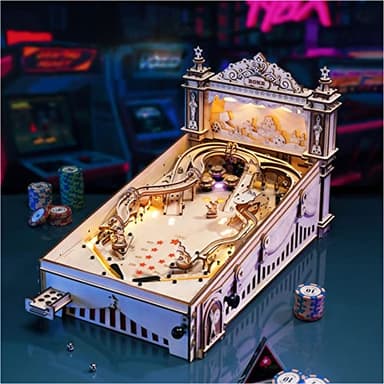 ROKR Miniature Pinball Machine-3D Wooden Puzzles for Adults-DIY Wood Model Kits for Adults-Toy Gifts for Ages 14 and Up - Image 2