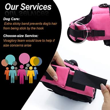 VIVAGLORY Rip Stop Dog Life Vest, Swimming Vest with Handle, Buoyancy for Doggy Puppy, Dog Life Jacket for Swimming & Boating, L, Pink - Image 6