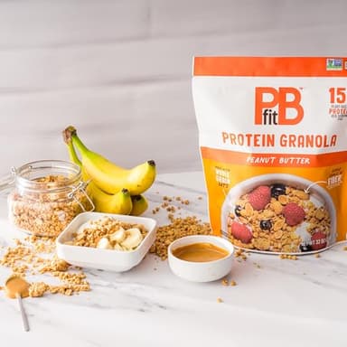 PBfit Peanut Butter Protein Granola, 15g Plant-Based Protein 22% DV, Made with Whole Grain Oats and Chia Seeds, Gluten Free, for Protein Snacks Cereals Breakfast Yogurt, 32 Oz Bag - Image 7