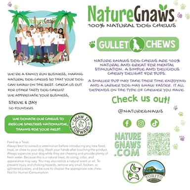 Nature Gnaws Beef Gullet Chews for Small Dogs 4-5" (20 Count) - Natural Beef Jerky Stick Dog Chew Treats - Rawhide Free - Image 5