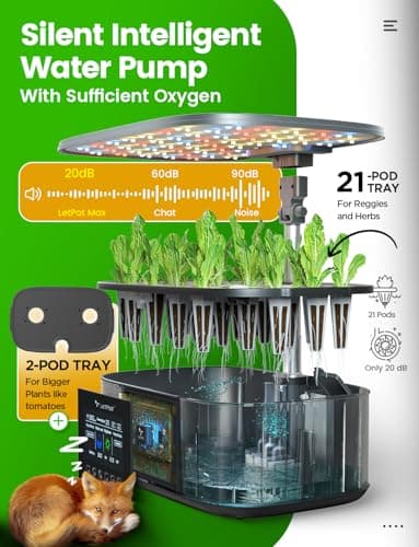 LetPot LPH-Max Hydroponics Growing System Kit, 21 Pods APP & WiFi Automatic Controlled Smart Indoor Garden with 36W LED Grow Light, Auto Drip Irrigation Kits, Self-Managed Nurturing & Watering - Image 7