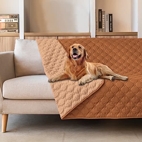 gogobunny 100% Double-Sided Waterproof Dog Bed Cover Pet Blanket Sofa Couch Furniture Protector for Puppy Large Dog Cat, Reversible (52x82 Inch (Pack of 1), Dark Pumpkin/Light Pumpkin) - Image 1