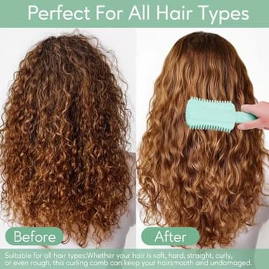 Curly Hair Brush Defining, Volume Curl Defining Brush for Effortlessly Detangling Shaping and Styling Women's Curls, Waves & Coils, Curly Hair Products, Reduce Frizz - Image 7