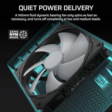 CORSAIR HX1500i (2025) Fully Modular Ultra-Low Noise ATX Power Supply with 12V-2x6 Cable – ATX 3.1 & PCIe 5.1 Compliant, Cybenetics Platinum Efficiency, Fluid Dynamic Bearing Fan – Black - Image 5