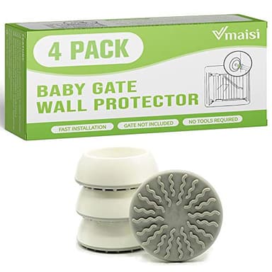 Vmaisi Baby Gate Wall Protector - Protect Walls from Pressure Mounted Pet Dog Gates, 4 Pack White - Image 3