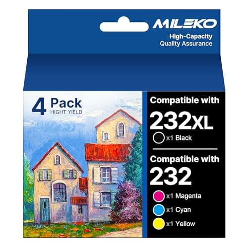 232XL Ink Cartridges Combo Pack Remanufactured Replacement for Epson 232 Ink Cartridge for Epson 232 232XL 232 XL T232 to use with Epson XP-4205 XP-4200 Workforce WF-2930 WF-2950 Printer (4 Pack - Image 1