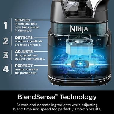 Ninja Detect Power Blender Pro + Personal Single-Serve, BlendSense Technology, For-Smoothies, Food and More, Compact Kitchen Countertop, 1800 P-Watts, 72 oz. Pitcher, (2) 24 oz. Cups, Black, TB301 - Image 3