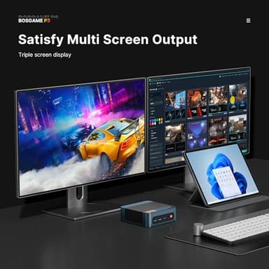 BOSGAME P3 Mini PC, AMD Ryzen 7 6800H Mini Computers, 24GB DDR5, 1TB PCIe SSD, 4K Triple Display & USB4, Dual 2.5G LAN & Wi-Fi 6E & BT5.2, Desktop Computers for Gaming, Office, Design - Image 8