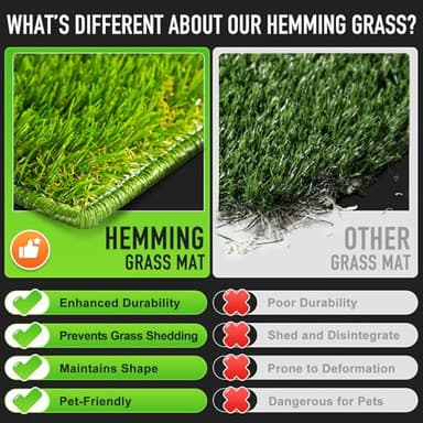Hompet Artificial Grass for Dogs, 34"x21", Professional Dog Grass Mat, Easy to Clean with Drainage Holes, Potty Training Pad and Replacement Fake Grass Turf, Outdoor Rug Patio Lawn Decoration - Image 3