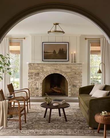 Loloi Magnolia Home by Joanna Gaines Pace Collection PAC-01 Bark/Natural 9'-6" x 12'-3" Area Rug - Image 2