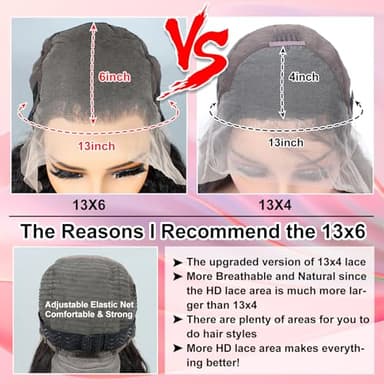 MEIMEI 32 Inch 13x6 Loose Wave Lace Front Wigs Human Hair 200 Density 15A Loose Deep Wave Lace Front Wigs Human Hair Pre Plucked Glueless HD Transparent Lace Frontal Wig Pre Plucked with Baby Hair - Image 5