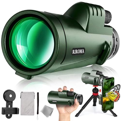 Green 40X60 Monocular Telescope with Smartphone Holder & Tripod, Power Prism Compact Monoculars for Adults Kids, HD Monocular Scope for Bird Watching Hiking Concert Travelling - Image 1