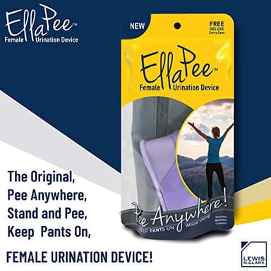 EllaPee Womens Urinal Funnel Female Urination Device for Women, Camping Accessories, Hiking, Outdoor Activities & More with Medical Grade Silicone (Reusable) , Purple - Image 4