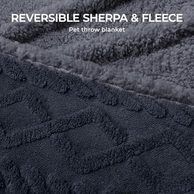 Waterproof Pet Blanket, Liquid Pee Proof Dog Blankets for Sofa Bed Couch, Reversible Sherpa Fleece Furniture Protector Cover for Small Medium Large Dogs Cats,Dark Grey X-Large（85" x 57"） - Image 8