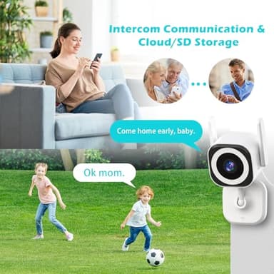 GUOANVISION 5G Outdoor/Indoor Security Camera,3MP Baby Monitor Cameras for Bedroom/Elder/Dog/Pet Camera,IP66 Waterproof,Night Vision, Motion Detection, Alarm Siren, Two-Way Talk, SD/Cloud -2Pack - Image 7