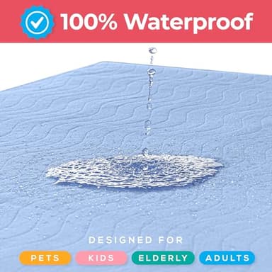 Utopia Bedding Washable Underpads 34" x 36" (Pack of 4), Waterproof Reusable Heavy Absorbency Incontinence Bed Pads for Adults, Kids, Elderly and Pets, Bedwetting Pads for Sofa and Couch (Blue) - Image 6