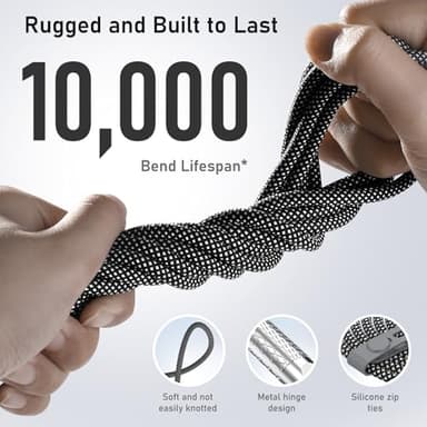 USB C to USB C Cable10ft,240W 2-Pack Braided 180°Rotating Type C Charging CableFast Charge for iPhone 16/16Pro/16Plus/16ProMax,MacBook Air,iPad Pro,Pixel,Samsung Galaxy S23/S24 Ultra-Black - Image 6