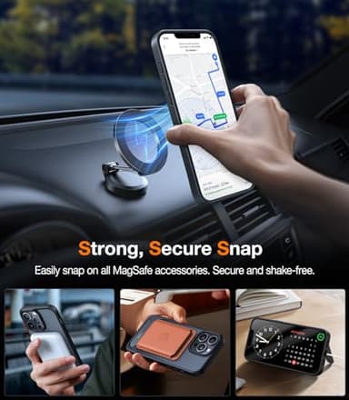 TORRAS for iPhone 13 Pro Max Case Translucent Black | Strong Magnetic & Seamless Stand, Fit for MagSafe, Military-Grade Drop Protection, Sturdy Adjustable Built-in Kickstand, Slim Matte Finish - Image 4