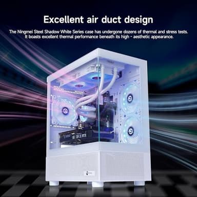NINGMEI Gaming PC Desktop,AMD Ryzen 7 5700X 8 core 3.4GHz(up to 4.6GHz),GeForce RTX 5060 8GB,32GB DDR4 RAM 3200MHz,1TB NVME SSD,650W PSU, Windows 11 Home 64-bit,White - Image 6