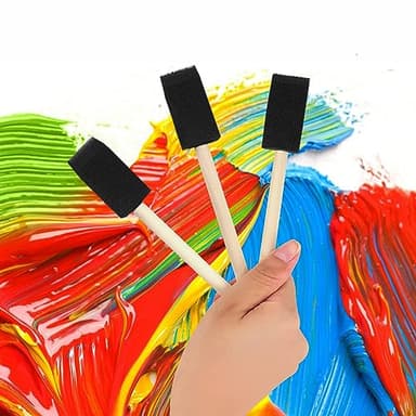40 Pcs Foam Brush,1” Foam Paint Brushes, Wood Handle Sponge Paint Brush, Foam Brushes for Painting for Staining, Varnishes, and DIY Craft Projects - Image 5
