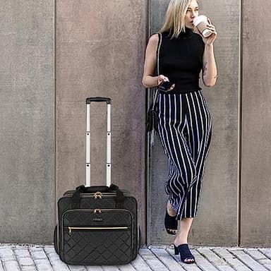 Ytonet Rolling Laptop Bag Women, Rolling Briefcase for Women, 17.3 Inch Laptop Bag with Wheels Rolling Computer Bag Laptop Case for Work Travel College Business Wife Mom Teacher, Black - Image 7