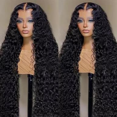 Xhisae 30 Inch Deep Wave Lace Front Wigs Human Hair 200 Density 13x6 HD Transparent Lace Frontal Wigs Human Hair Pre Plcked Curly Human Hair Wig for Women Deep Curly Glueless Wigs with Baby Hair - Image 3