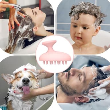 SHINLEA Silicone Scalp Massager Shampoo Brush, Head Scrubber with Soft Bristles for Hair Growth, Scalp Exfoliator for Dandruff Removal, Wet Dry Hair Brush for Scalp Care, Pink - Image 7
