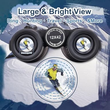 Elevon 12x42 HD Binoculars for Adults, High Powered Lightweight Binoculars Set with Phone Adapter & Tripod BAK4 Prism for Bird Watching Hunting Travel Stargazing - Image 2