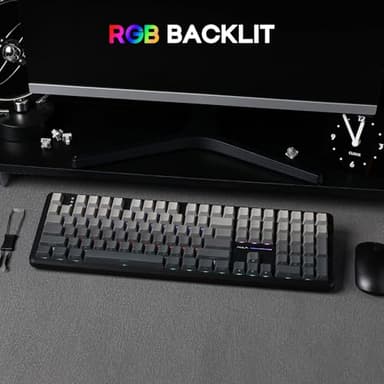 EPOMAKER Aula F108 Wireless Gaming Keyboard, Full Size Mechanical Keyboard with 4000mAh Battery, 108 Hot-Swappable and Programmable Keys, RGB Backlight, for Mac/PC/Android (Black Gradient) - Image 7