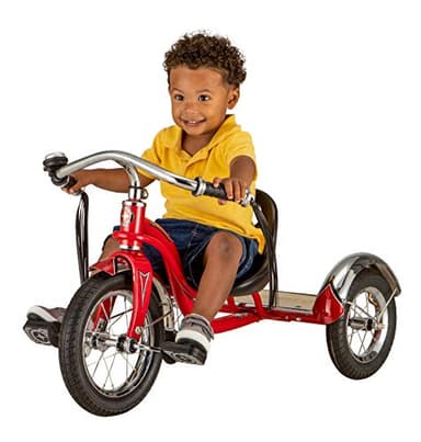 Schwinn Roadster Tricycle, 12 Inch Front Wheel Bike for Kids Ages 2-4, Low Center of Gravity, Retro Steel Frame, Adjustable Seat Grows with your Child, Rear Deck, Tricycle for Toddlers - Image 2