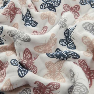 ZPECC Muslin Toddler Blanket Thicker, 47x47 Organic Cotton Kids Quilt Hypoallergenic for Baby Essentials Crib Stroller Daycare Cot, Butterfly - Image 3