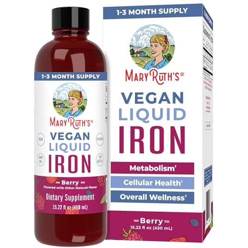 MaryRuth Organics Iron Supplement for Women Men & Kids, Liquid Iron Supplement for Women Men & Kids, Iron for Healthy Blood & Oxygen, Ages 4 & Up, Sugar Free, Vegan, Non-GMO, Gluten Free, 15.22 Fl Oz - Image 1