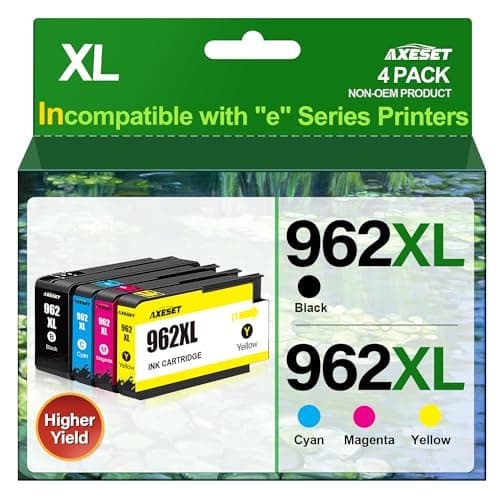 AXESET 962XL Ink Replacement for HP 962XL Ink Cartridges Combo Pack for HP Ink 962XL Black and 962 Color Combo Pack Use with Officejet Pro 9010 Ink Cartridges 9015 9020 9025 Printers - Image 1