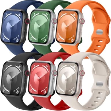 Lenrao Compatible with iWatch Bands for Women, Breathable Sport Silicone Adjustable Wristband Compatible with Apple Watch Bands for Men/for iWatch Series 11/10/9/8/7/6/5/4/3/2/1 SE Ultra - Image 1