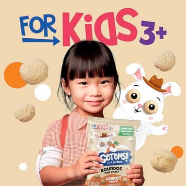 Get'ems! from Gerber, Snacks for Kids, Carrot Ranch Roundos Puffs, Made with Whole Grain Quinoa, Calcium to Support Strong Bones - 5 pack - Image 6
